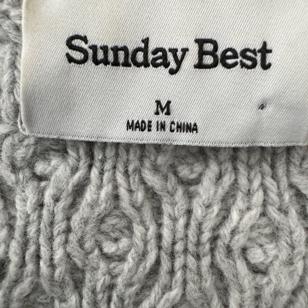 ARITZIA Sunday Best Women's Crewneck Cable Knit Wool Peggy Sweater - Picture 5 of 8